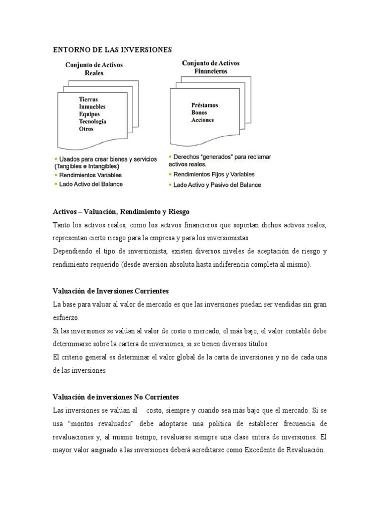 Valuación y Riesgo en Inversiones Financieras | PDF | Contabilidad ...