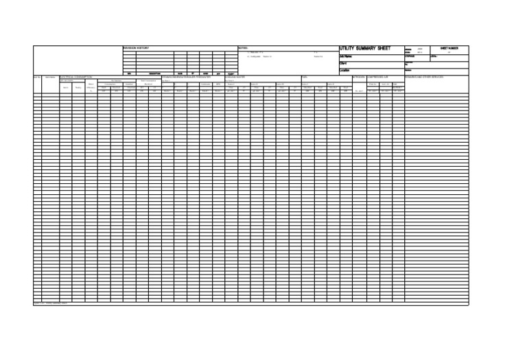 Utility Summary Sheet Revision History | PDF | Nature | Physical Sciences