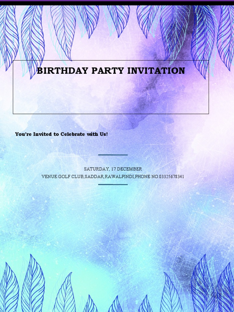 Birthday Party Invitation | PDF