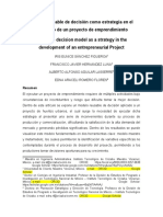 Modelo Reusable de Decisión Como Estrategia en El Desarrollo de Un Proyecto de Emprendimiento