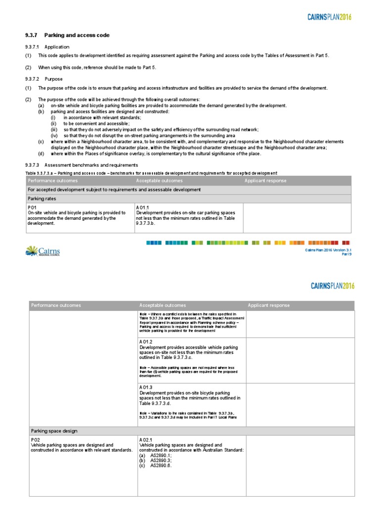 Cairns Parking & Access Code | PDF | Parking | Road