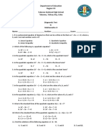 Diagnostic Test (Math 9)