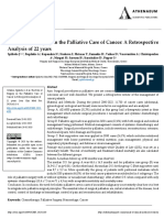 The Role of Surgery in The Palliative Care of Cancer A Retrospective Analysis of 22 Years