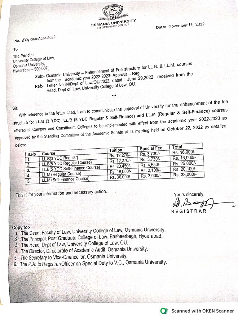 UCL New Fee Structure | PDF