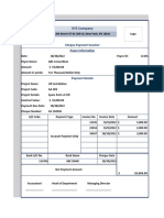 Cheque Payment Voucher Format in Excel