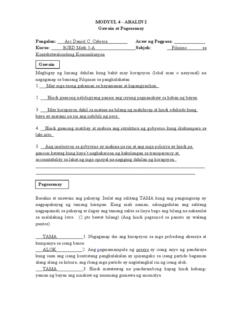 Pagsasanay 2 | PDF