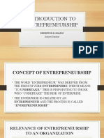 Introduction To Entrepreneurship