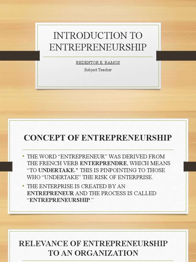 introduction to entrepreneurship assignment