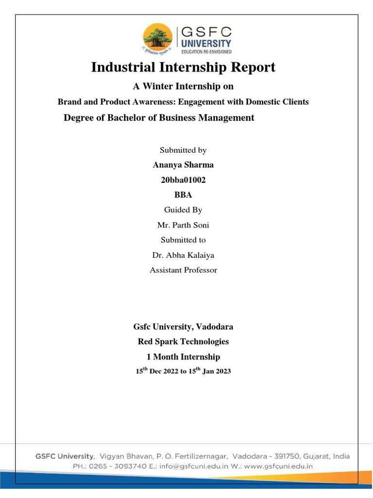 Industrial Internship Report PDF Mobile App Ios
