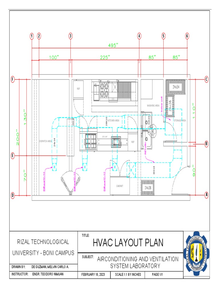 HVAC Layout Plan for Kitchen Area | PDF | Domestic Implements ...