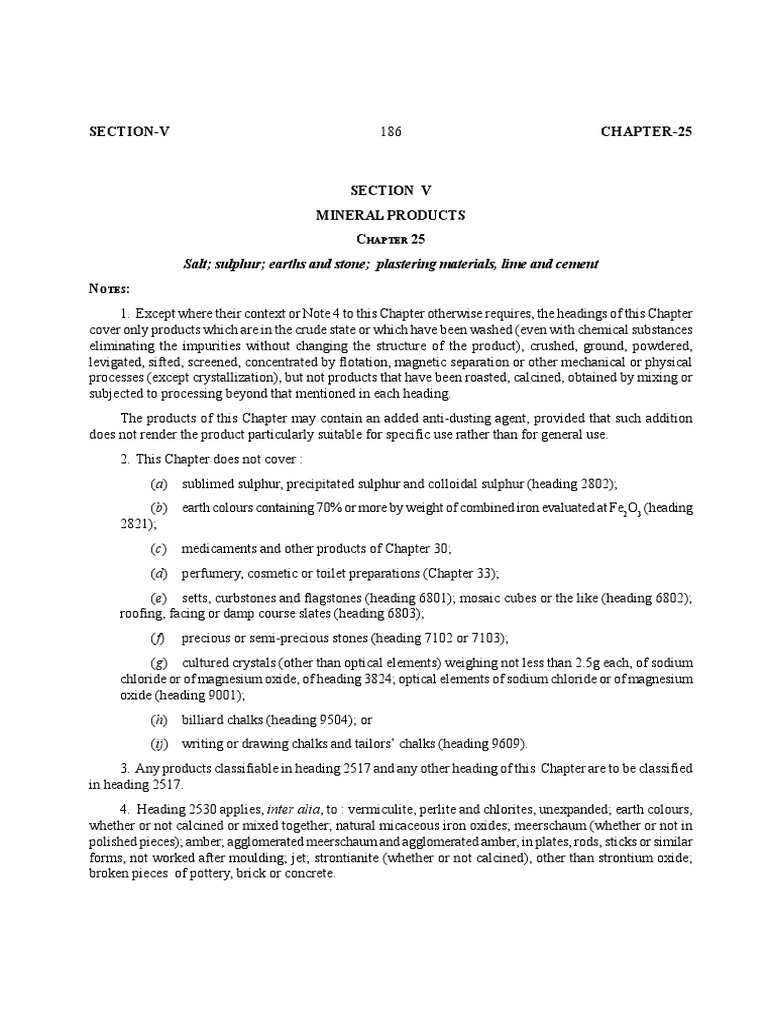 Chap 25 HS Code Natural Corundum Download Free PDF Lime