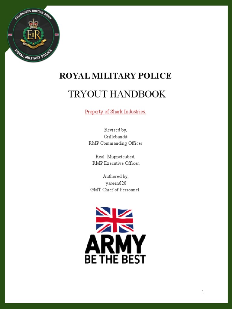RMP - Tryout HandbookddAsdsdasdadsa | PDF | Military Police | Military