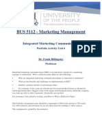 BUS 5112 - Marketing Management-Portfolio Activity Unit 6
