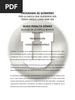 Plan de Gobierno Hugo Peralta Gomez