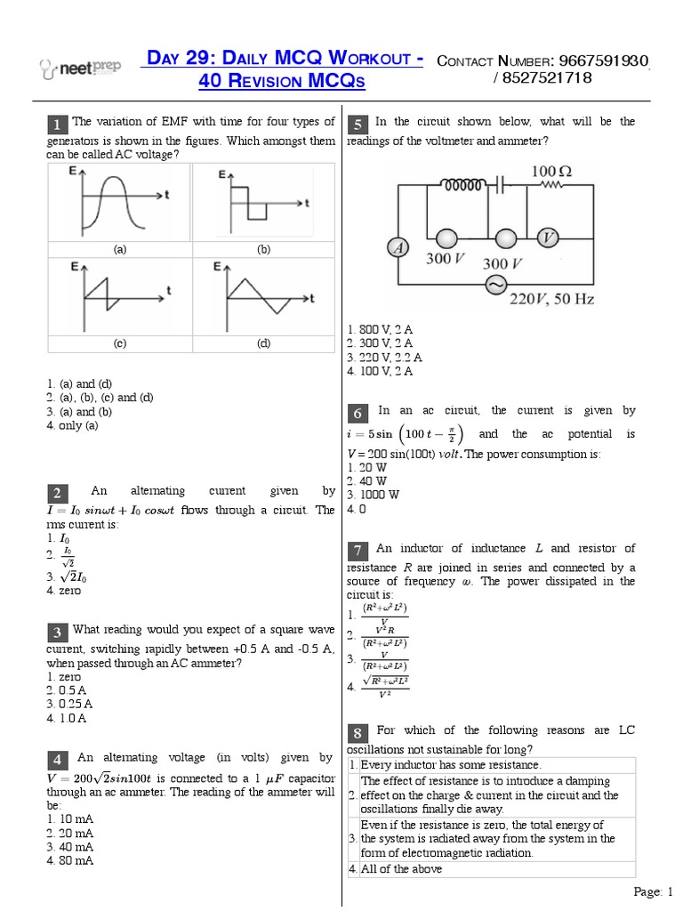 Daily MCQ Workout: 40 Revision Questions | PDF | Dna | Operon