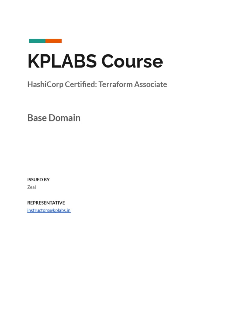Terraform Associate Course Overview | PDF