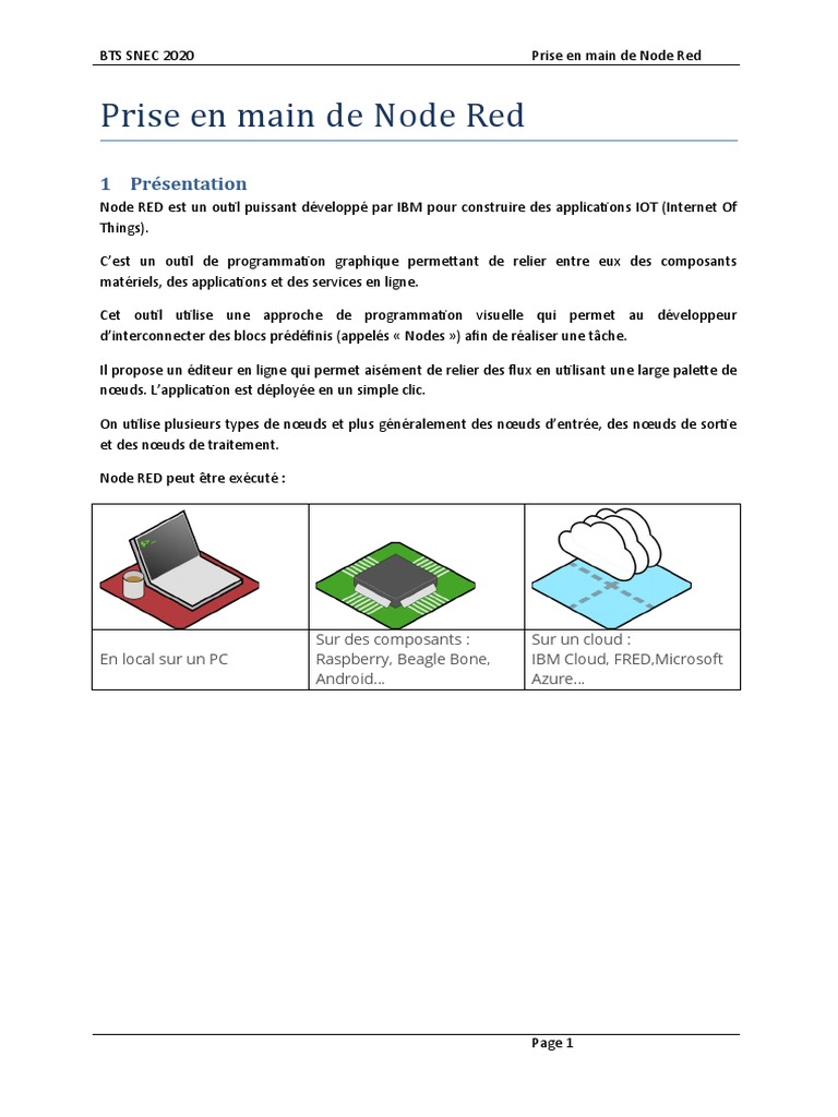Introduction à Node Red en français | PDF | Cloud computing ...