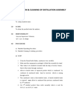 Sop of Operation & Cleaning of Distillation Assembly