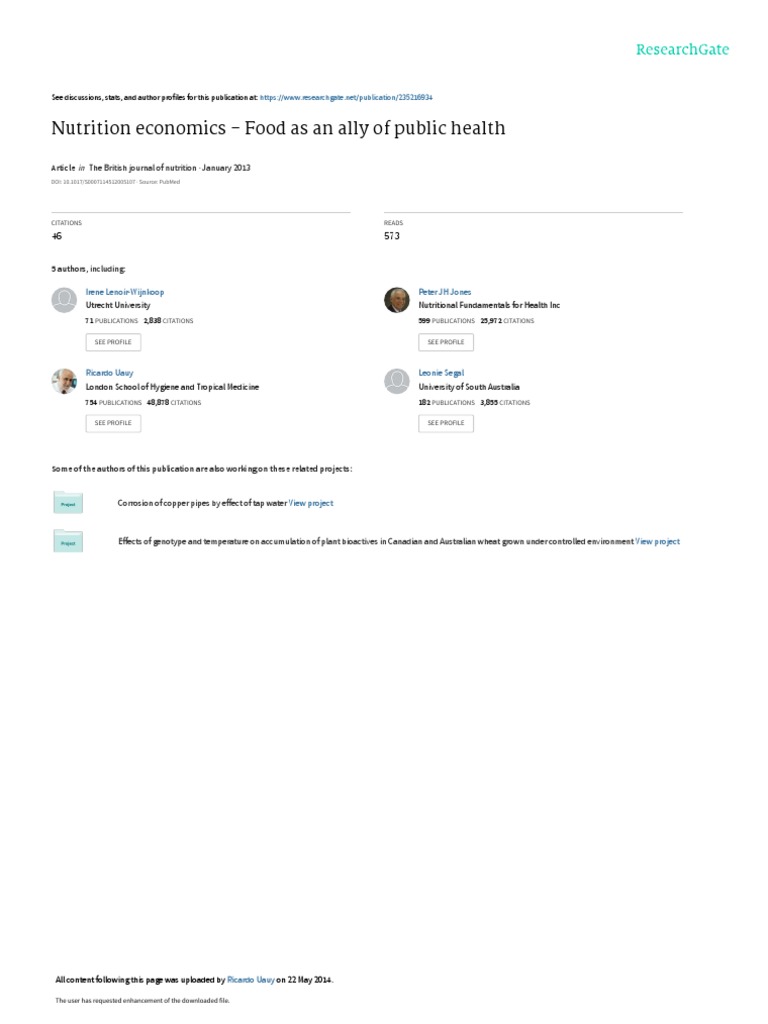 Nut Economics BJ N Madrid Fens PDF Malnutrition Non Communicable