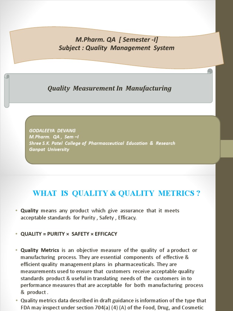 What Is Quality (Autosaved) PDF Quality Assurance Pharmaceutical