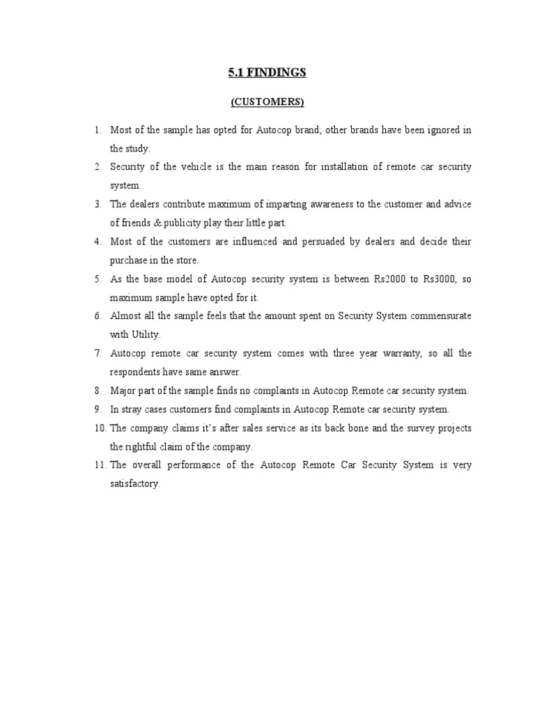 Analysis of Customer and Dealer Feedback on Autocop Remote Car Security