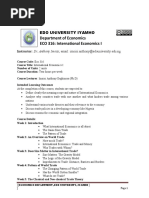 International Economics I Lecture Notes