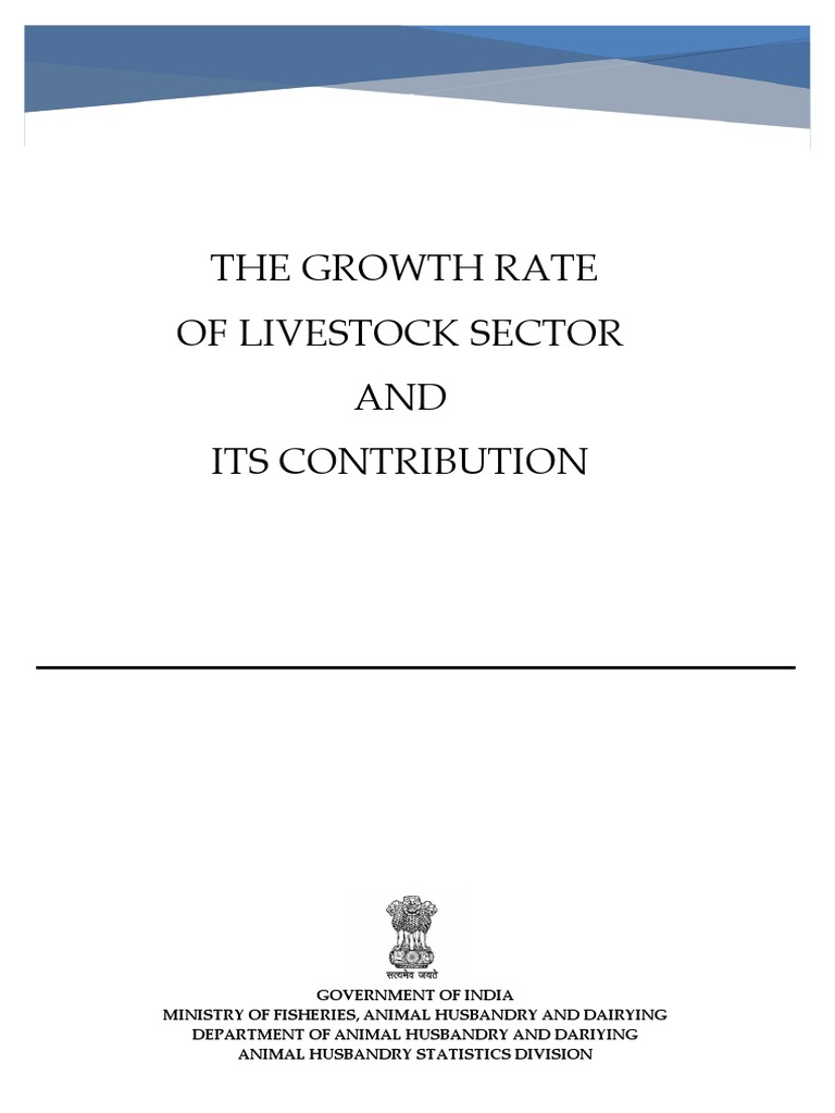 The Growth Rate of Livestock Sector AND Its Contribution PDF Food