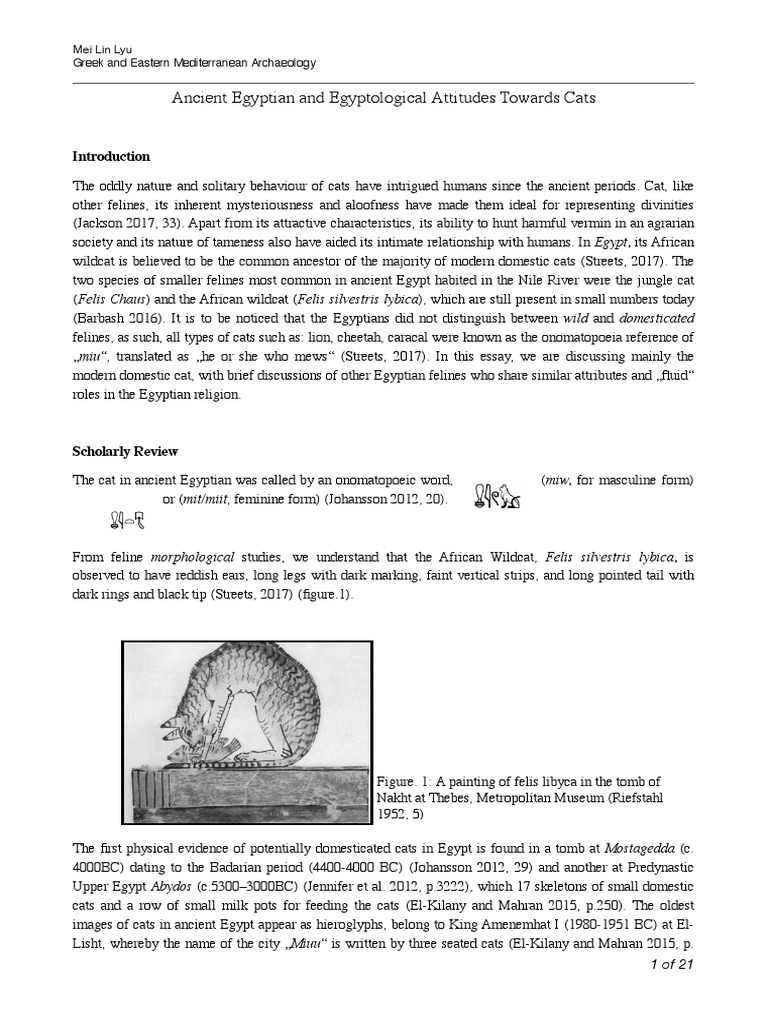 Ancient Egyptian and Egyptological Attitudes Towards Cats PDF Isis