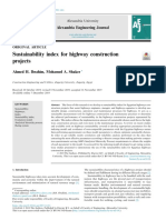 Sustainability Index For Highway Construction Projects: Alexandria Engineering Journal