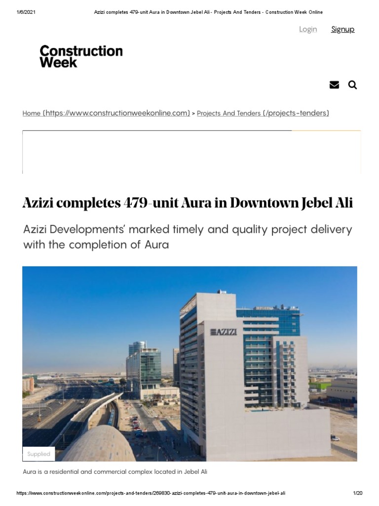 Azizi Aura Completion in Jebel Ali | PDF