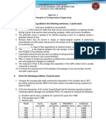 Transportation Engineering Quiz Solutions