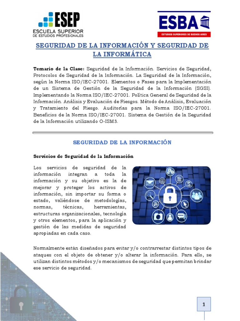 Clase 2 - Seguridad de La Información II | PDF | La seguridad ...