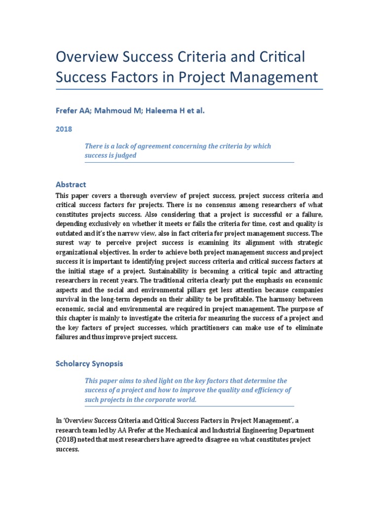 Project Success: Beyond Time and Cost | PDF | Project Management ...