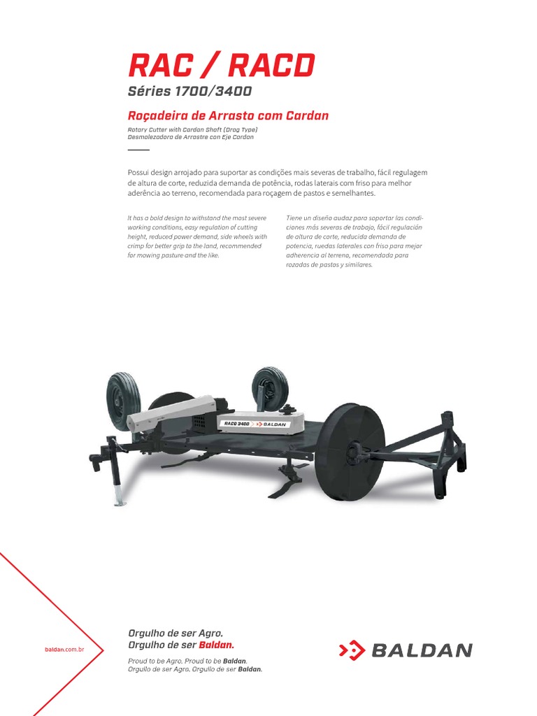 Roçadeira Baldan Simples e Dupla Rac Racd | PDF