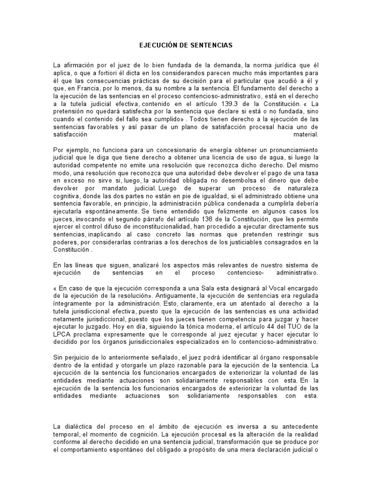 Ejecución De Sentencias Pdf