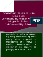 Dokumen - Tips Pagwawasto at Pag Uulo NG Balita Sipi o Kopya Mila Pagwawasto