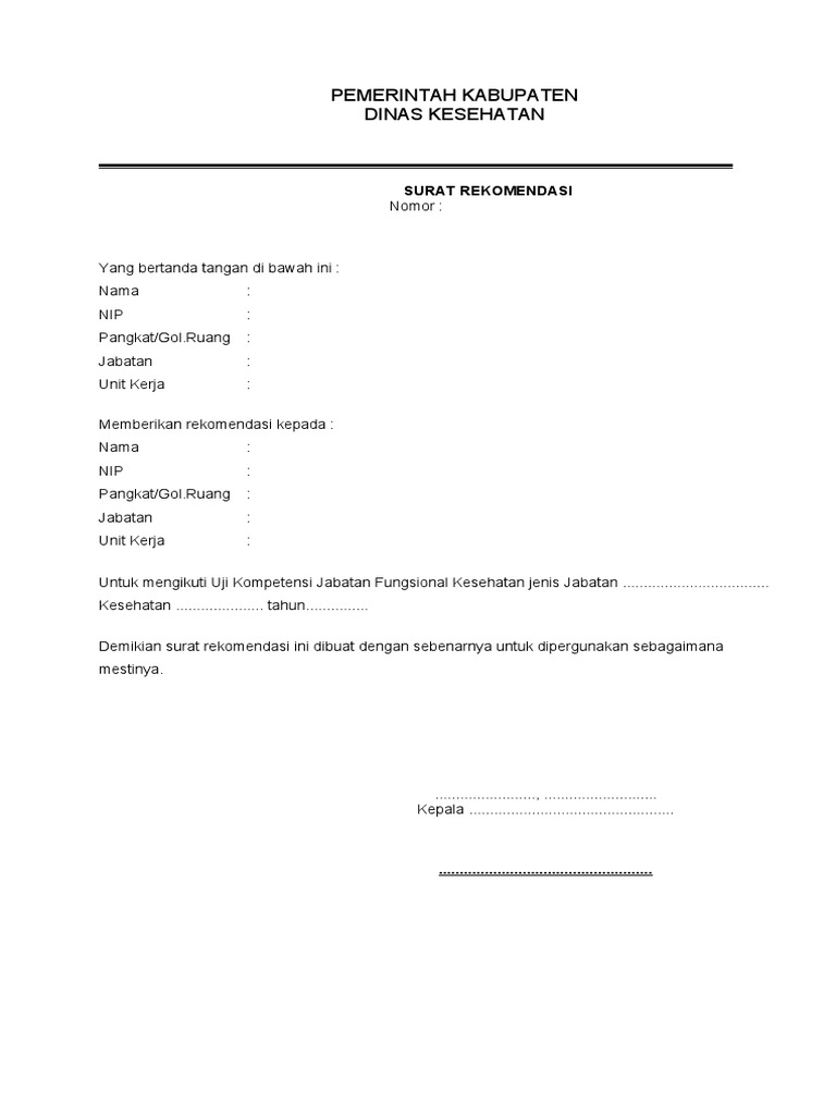 Surat Rekomendasi | PDF