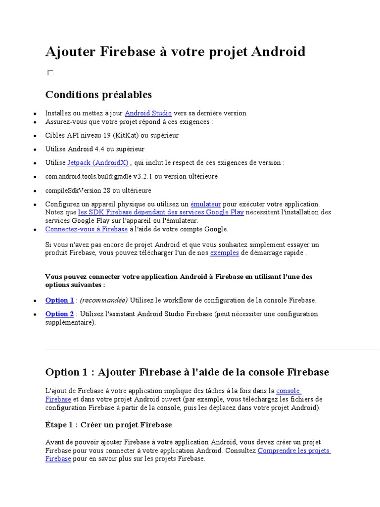 Intégration de Firebase dans Android | PDF | Android (Système d ...