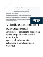 Valorile Educaţionale Şi Educaţia Morală