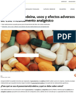 Paracetamol/codeína, usos y efectos adversos de este analgésico combinado