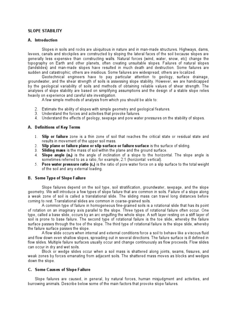 Slope Stability | PDF | Landslide | Soil Mechanics