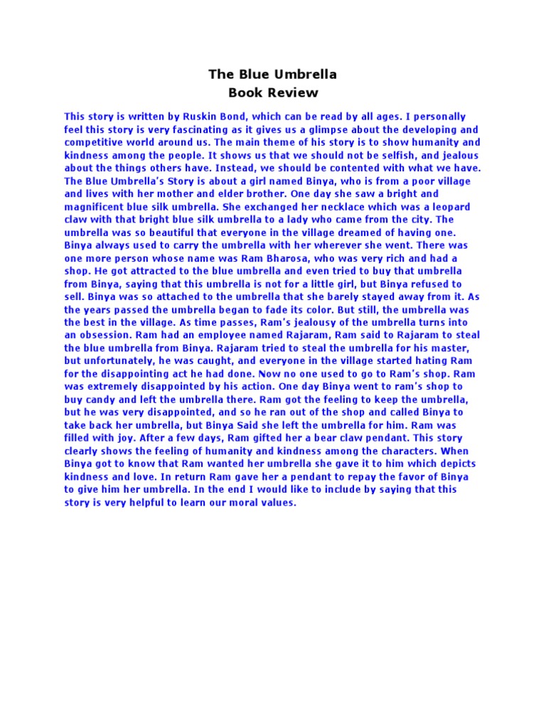 The Blue Umbrella PDF