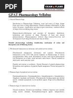 GPAT Pharmacology Syllabus