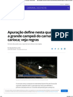 Apuração Define Nesta Quarta-Feira A Grande Campeã Do Carnaval Carioca Veja Regras Carnaval 2023 No Rio de Janeiro G1