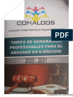 Conalbos Tarifa 2020-2021