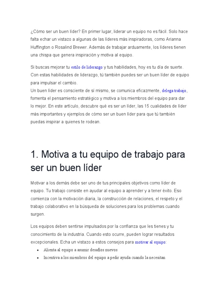 Claves para ser un buen líder | PDF | Liderazgo | Las emociones