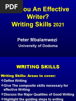 Developing Writing Skills Ppt