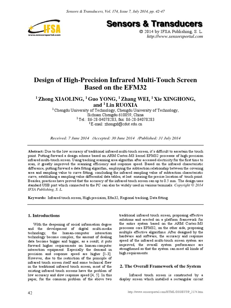 Design of High-Precision Infrared Multi-Touch Scre | PDF | Vacuum Tube ...