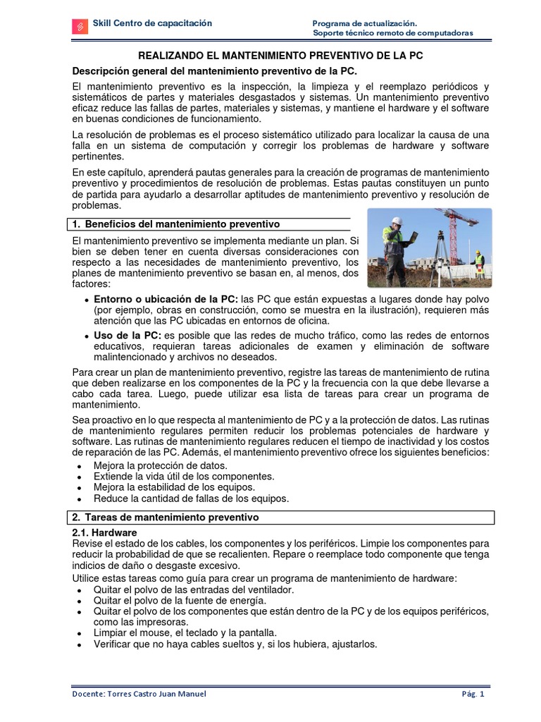Mantenimiento Preventivo de PC | PDF | Hardware de la computadora ...