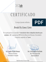 Certificado: Brenda Paz Gomez Cartes